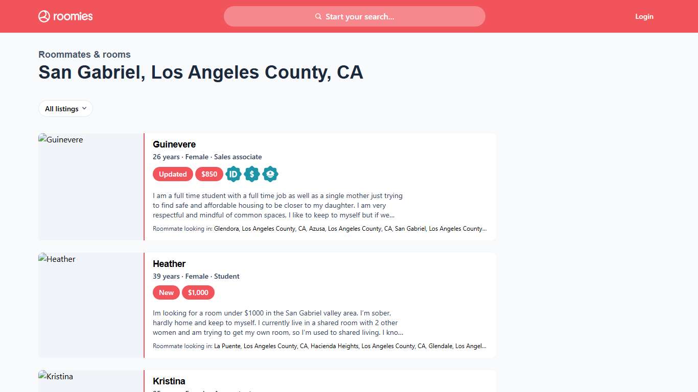 San Gabriel, Los Angeles County, CA Roommates & rooms – Roomies.com