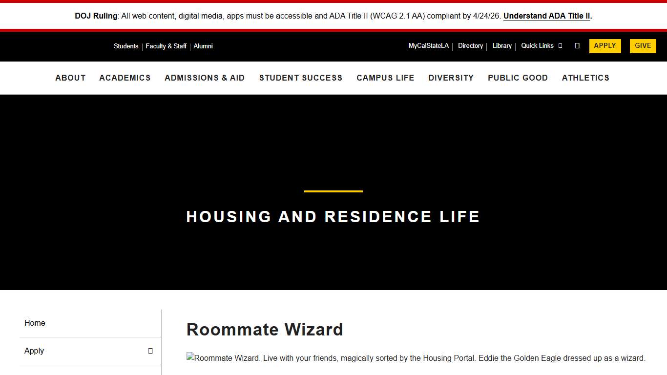 Roommate Wizard | Cal State LA