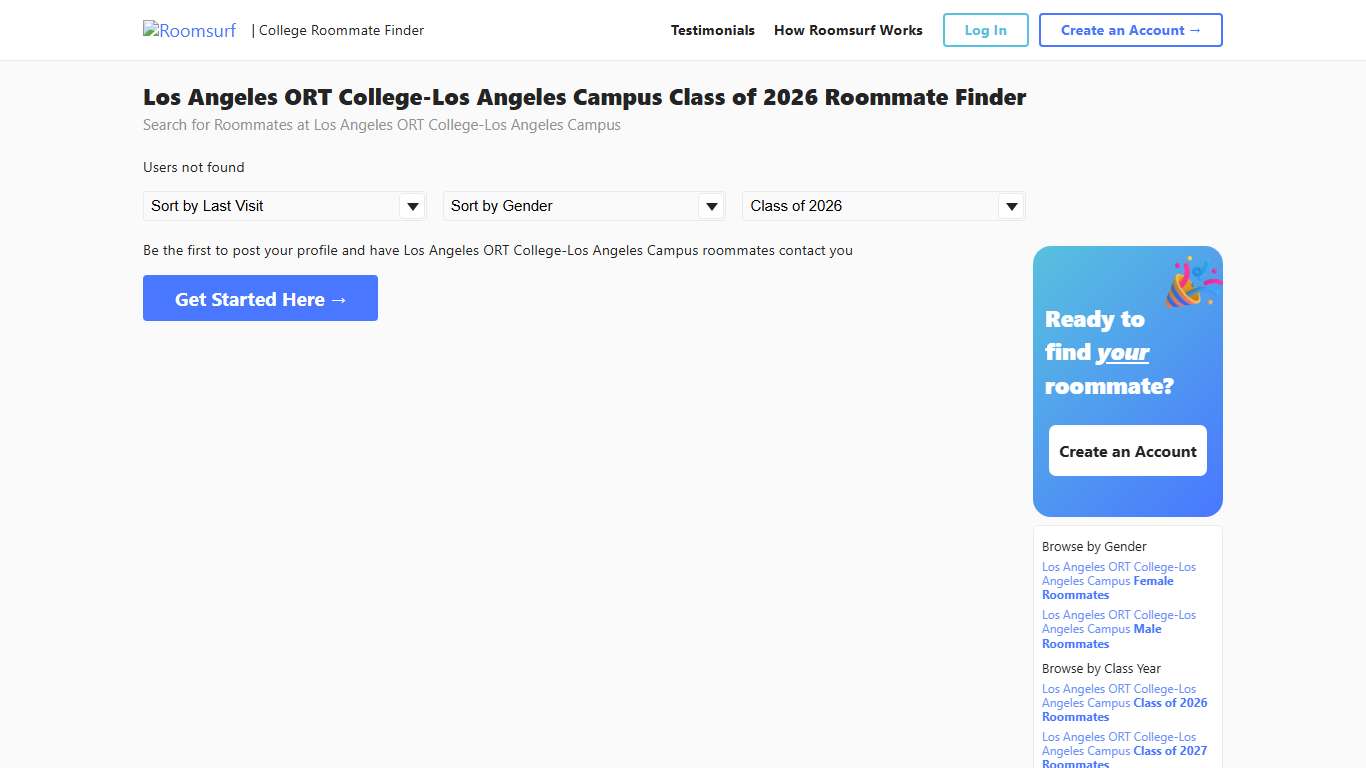 Los Angeles ORT College-Los Angeles Campus Class of 2026 Roommate Finder | Roomsurf