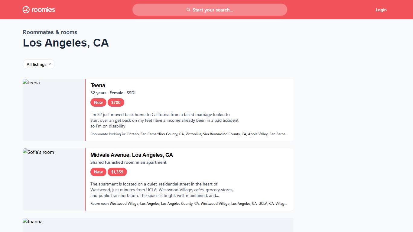 Los Angeles, CA Roommates & rooms – Roomies.com