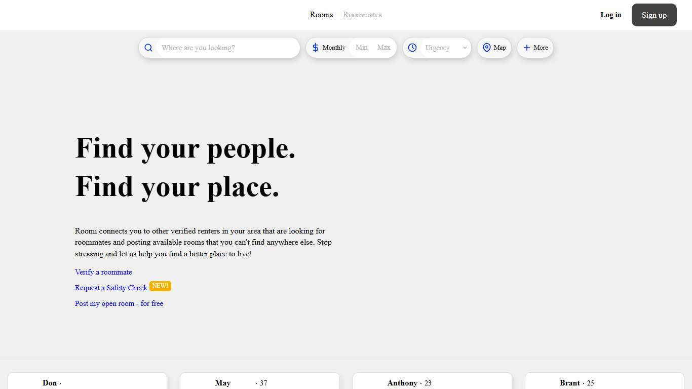 Rent Rooms and Find Roommates with Roomi App